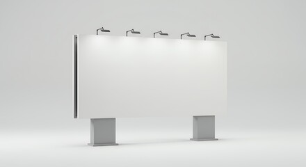 Blank White Billboard Mockup Against Neutral Background For Advertising Outdoor Signage and Urban Communication
