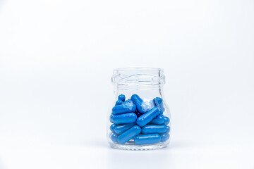 Capsule medicine on a white background