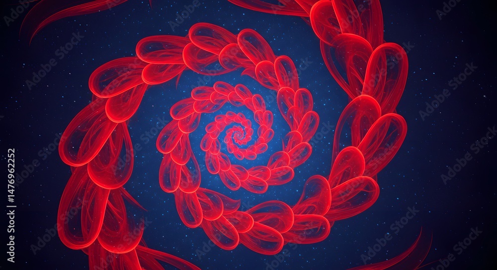 Fototapete Mesmerizing Red Spiral Abstract Art A Deep Dive into Fractal Geometry and Dynamic Patterns