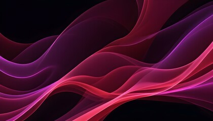 Obraz premium Beautiful abstract art with dynamic, colorful waves flowing against a dark background.
