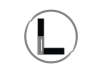 Letter L Logo with Abstract Stripe Line Pattern