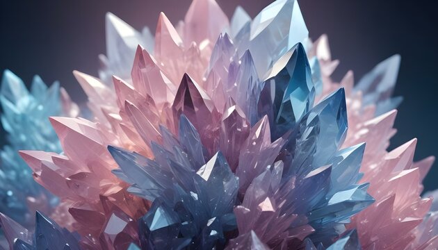 Vibrant crystals form an eye-catching and colorful abstract composition, highlighting textures.