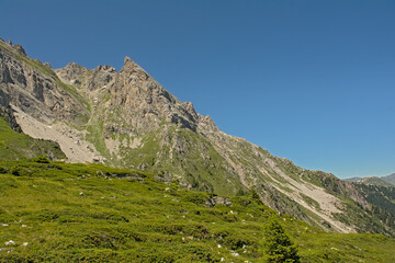 Obraz premium Aiguille de vanoise mountain peak in the Alps.
