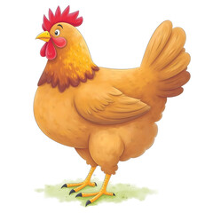 Illustration of a Hen Standing 