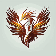 Obraz premium fiery-phoenix-logo-design-abstract-bird-illustration-mythical-creature-graphic-art-phoenix-rising-symbol-rebirth-renewal-powerful-icon