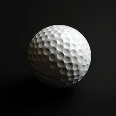 White golf ball dark background dim lighting