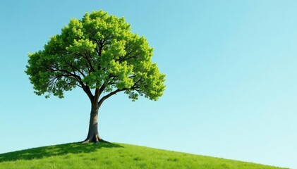 Fototapeta premium A young tree with strong branches reaching upwards, perfect for climbing , vertical, healthy