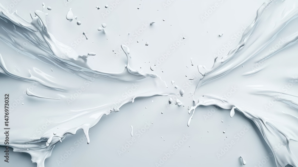 Poster abstract splash of white paint creating artistic motion and texture on a light background for creati