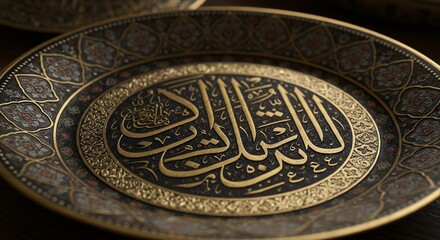 Islamic Plate with Calligraphy Art