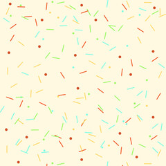 Colorful Candy Confetti Pattern on Beige Background