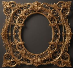 Intricate swirls & flourishes frame  Gold, elegant wedding invite ,  classic,  swirls