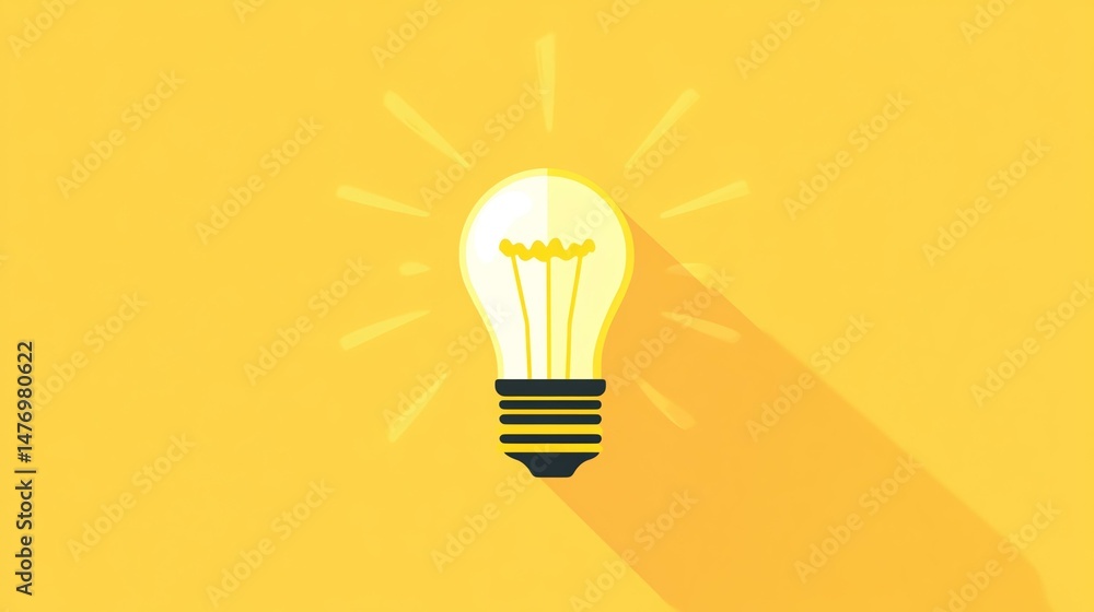 Poster a light bulb casts a shadow. it’s a simple image of illumination and darkness.