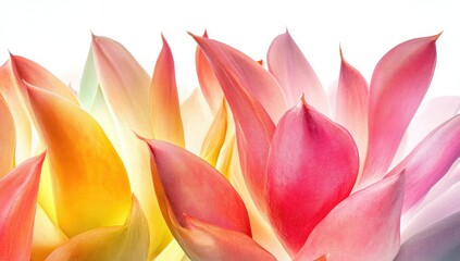 Fototapeta premium Vibrant Flower Petals with White Background.