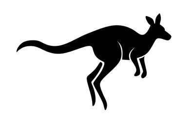 jumping australian kangaroo silhouette