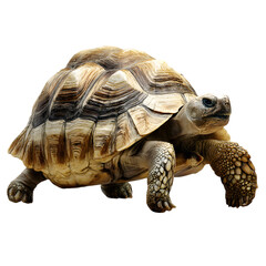 Obraz premium Giant turtle walking slowly on transparent background
