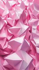 An abstract geometric surface with clear polygonal edges in bright pink hues.