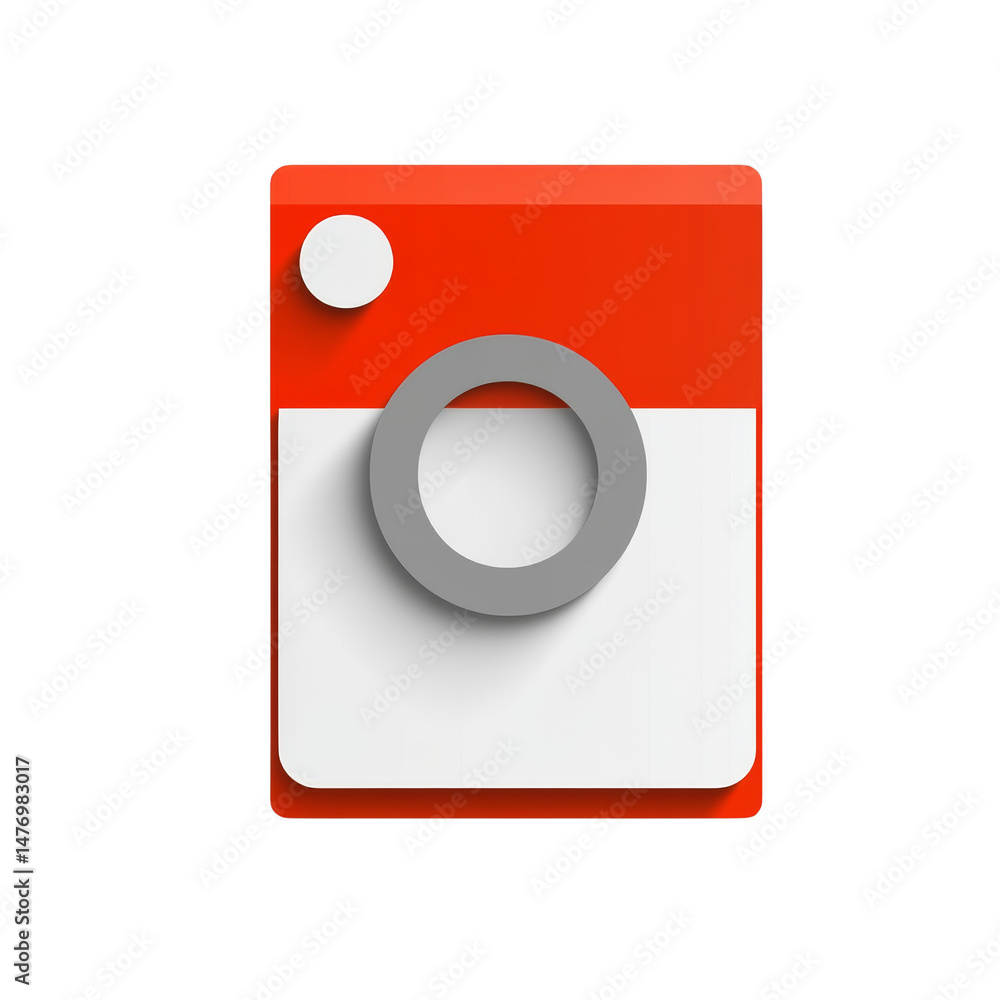Poster Vibrant camera emblem with minimalist design and layered effect creates an appealing visual