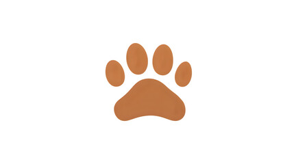 Clean Dog Paw Shape Isolated on White Background Design