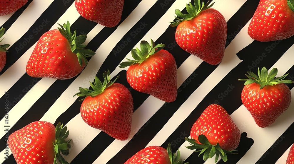 Poster the photo is dominated by a large number of strawberries. the image features a dense arrangement of 