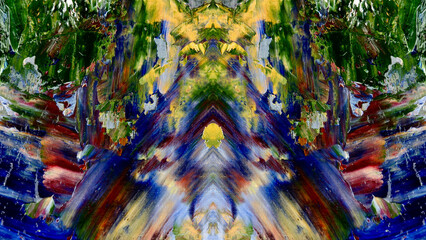 Fototapeta premium Abstract art background . Hand painting artwork on canvas .