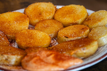 bravas potatoes in the Catalan way, D’TAPAS, Palamós, Girona, Catalonia, Spain