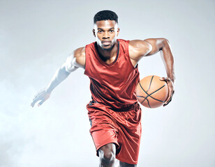 Powerful Basketball Player in Action