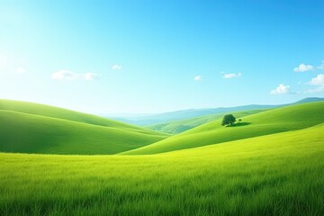 Green Fields Under Cloudless Skies