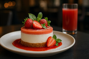 Gourmet Strawberry Cheesecake Delight: A Simple Composition