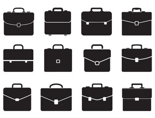 BRIEFCASE SILHOUETTE WHITE BACKGROUND