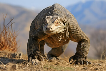 Obraz premium Close Up of a Komodo Dragon in its Natural Habitat