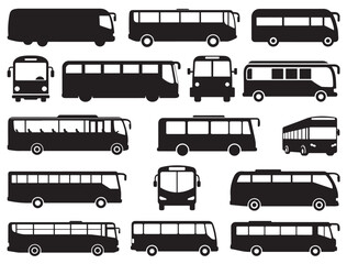 BUS SILHOUETTE WHITE BACKGROUND