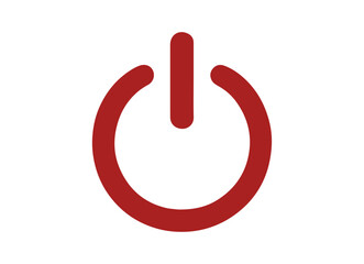 Minimalist Red Power Button Icon Simple EPS Vector Graphic