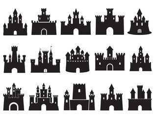 CASTLE SILHOUETTE WHITE BACKGROUND 