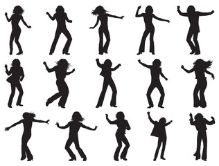Obraz premium DISCO DANCERS SILHOUETTE