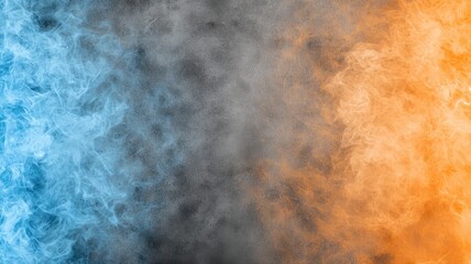 Clash of Blue and Orange Smoke Abstract Background smoke abstract background blue orange clash dust