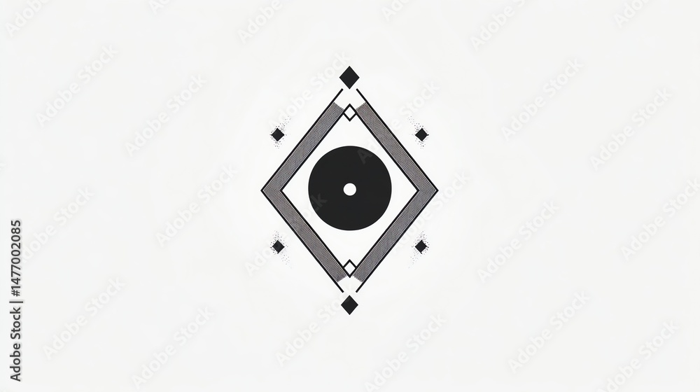 Poster a clean, minimalist logo featuring interlocking geometric shapes?primarily triangles and squares?for