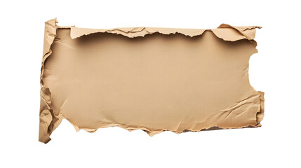 Brown Cardboard Paper Piece Isolated on White Background