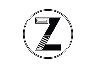 Letter Z Logo with Abstract Stripe Line Pattern