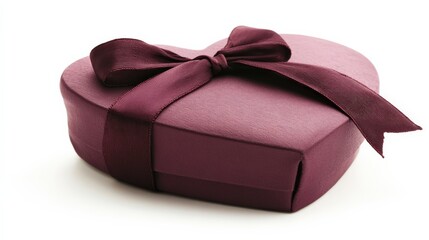 Heart shaped gift box with ribbon on white background perfect for special occasions
