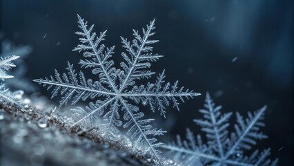 Close-up of Snowflake Crystal