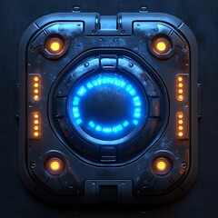 Fototapeta premium Futuristic interface toggle glowing lights high resolution picture