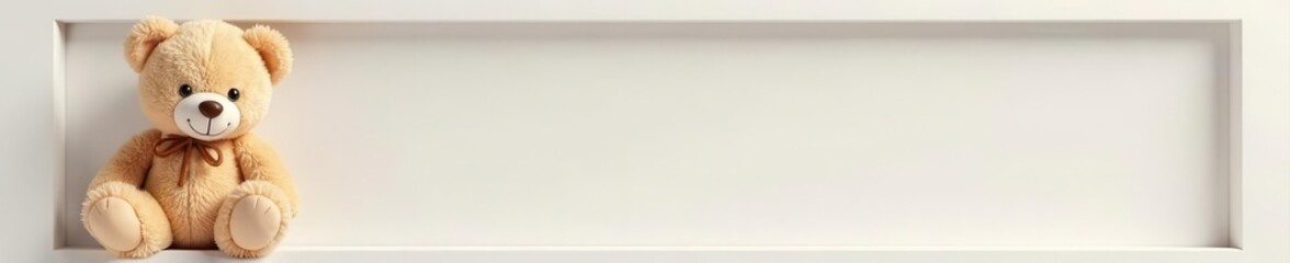 Obraz premium Adorable teddy bear with white frame Perfect for children's products , sweet, childhood