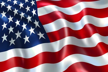 Obraz premium American Flag Stars Stripes Glory Patriotism Symbol USA National Pride Independence Day Red White Blue American History