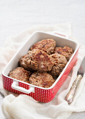 Homemade fried meatballs