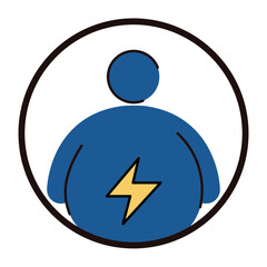 Obesity line icon vector isolated. Simple symbol of a risk for health, overweight person. Medical condition. Unhealthy body.