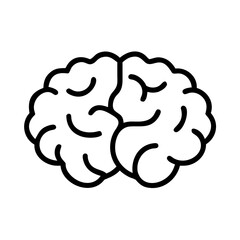 Brain icon in outline style representing knowledge and thinking