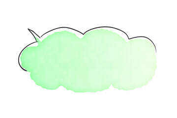 緑色のシンプルな水彩風の吹き出し