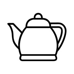 Obraz premium Teapot icon in black outline minimalist style