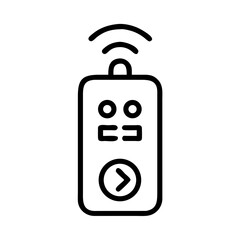 Remote control icon in black outline style