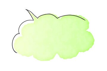 緑色のシンプルな水彩風の吹き出し